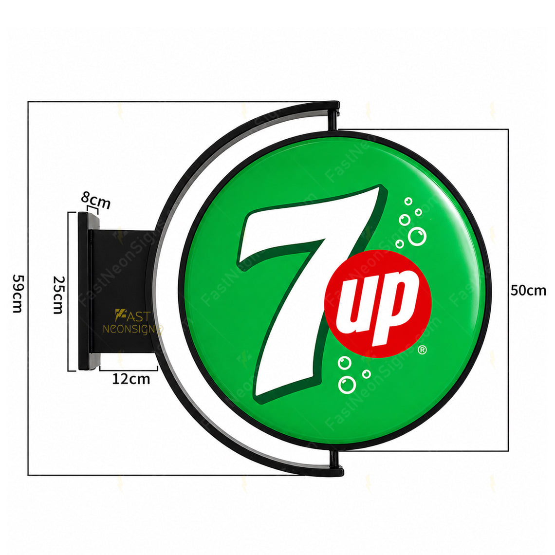 Custom 360° Rotating Round LED Light Box Sign For Business Storefront -Outdoor Double Sided Waterproof LED Box