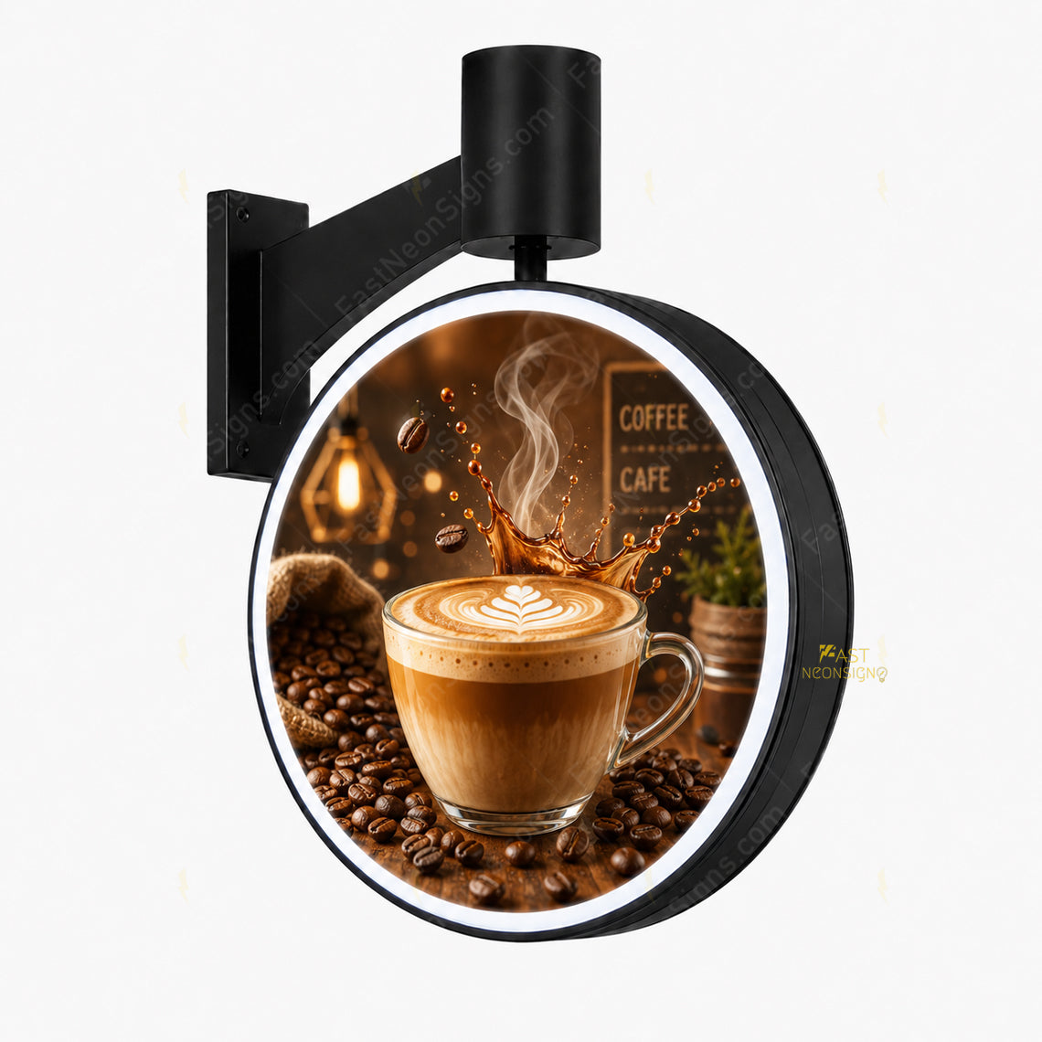 Custom 360° Rotating LED Light Box Display For Storefront - Outdoor Double Sided Commercial Light Box
