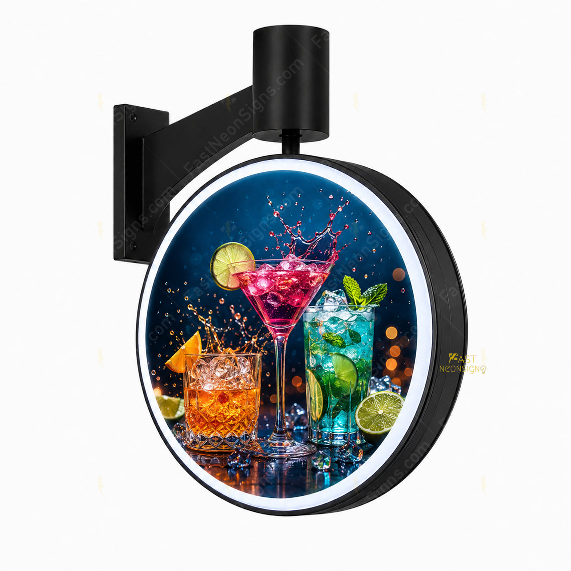 Custom 360° Rotating LED Light Box Display For Storefront - Outdoor Double Sided Commercial Light Box