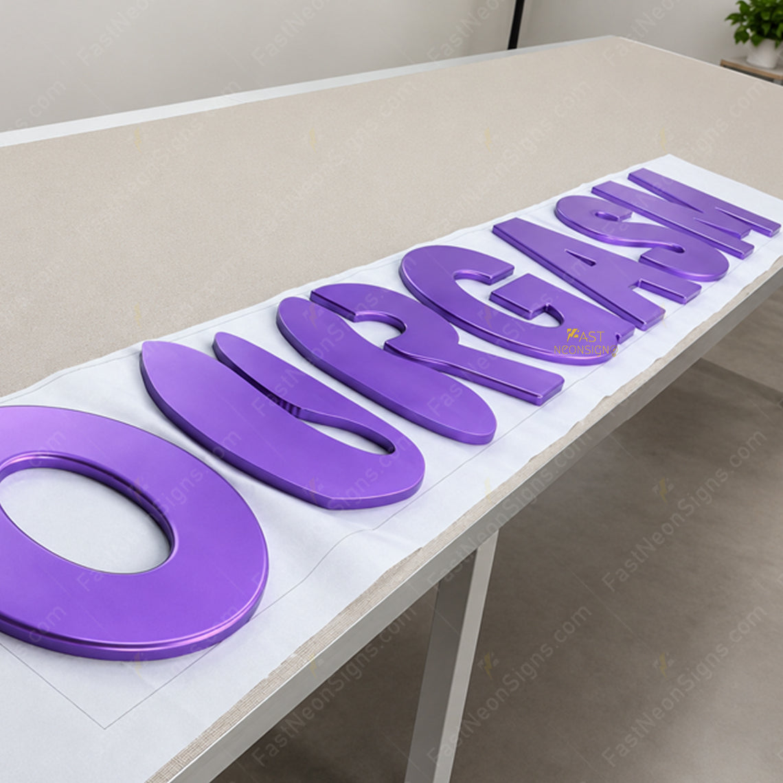 Custom Electroplated 3D Embossed PVC Letters - Raised Logo Sign for Business Walls