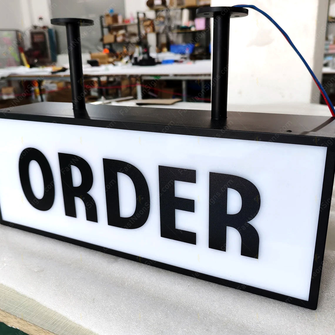 Custom Hanging LED Light Box Sign for Storefront – Illuminated Advertising Sign for Salon, Bar & Club