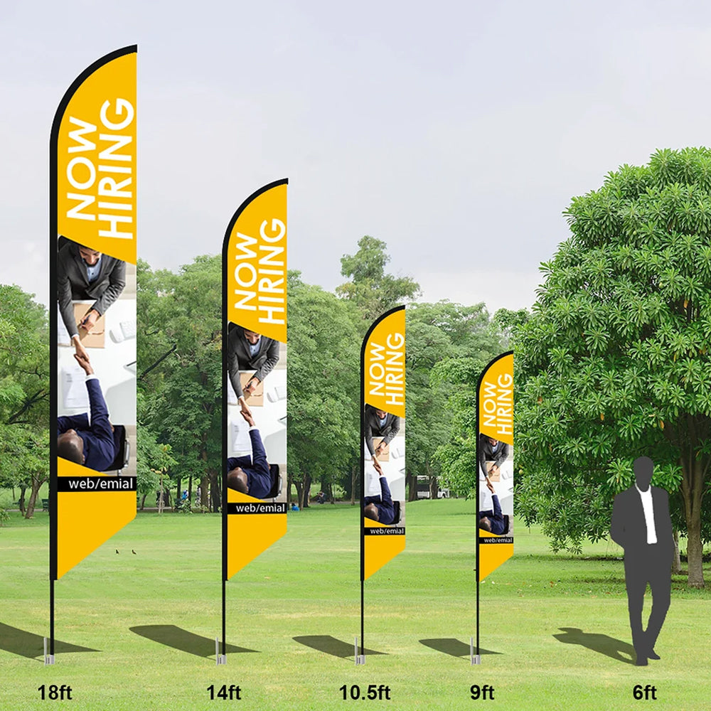 Custom Outdoor Advertising Flags - Feather Flag With Designed Logo