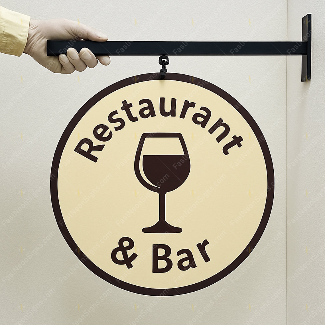 Custom Shape Metal Blade Sign – Unique Personalized Hanging Business Sign for Boutique, Bar & Cafe