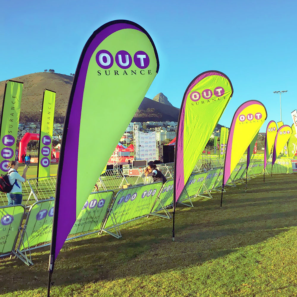 Custom Outdoor Advertising Flags - Teardrop Flag With Designed Logo