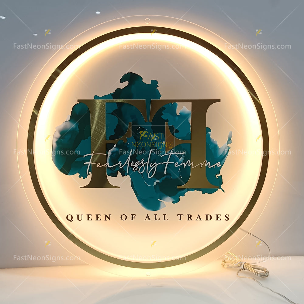 Custom Acrylic Backlit Signs - UV printed Logo Acrylic Board with Metal Edge For Business