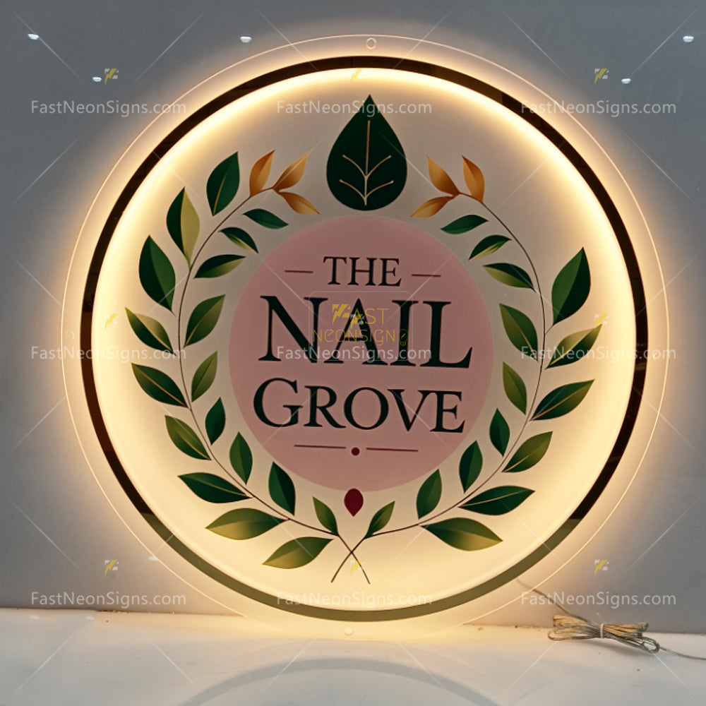 Custom Acrylic Backlit Signs - UV printed Logo Acrylic Board with Metal Edge For Business
