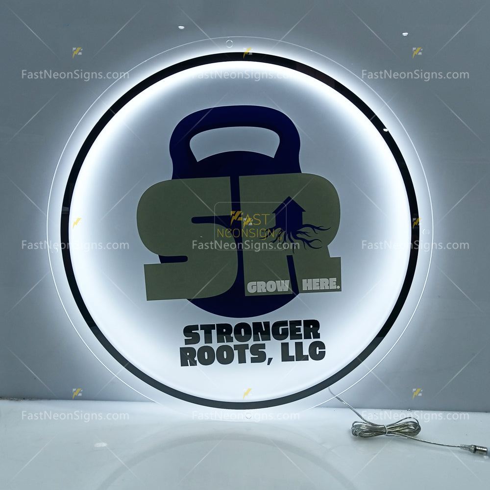Custom Acrylic Backlit Signs - UV printed Logo Acrylic Board with Metal Edge For Business