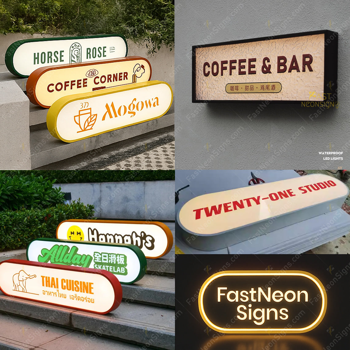 Custom Wall Mounted Acrylic Light Box Sign with Metal Side Frame – Frontlit LED Illuminated Sign for Café, Shop & Studio