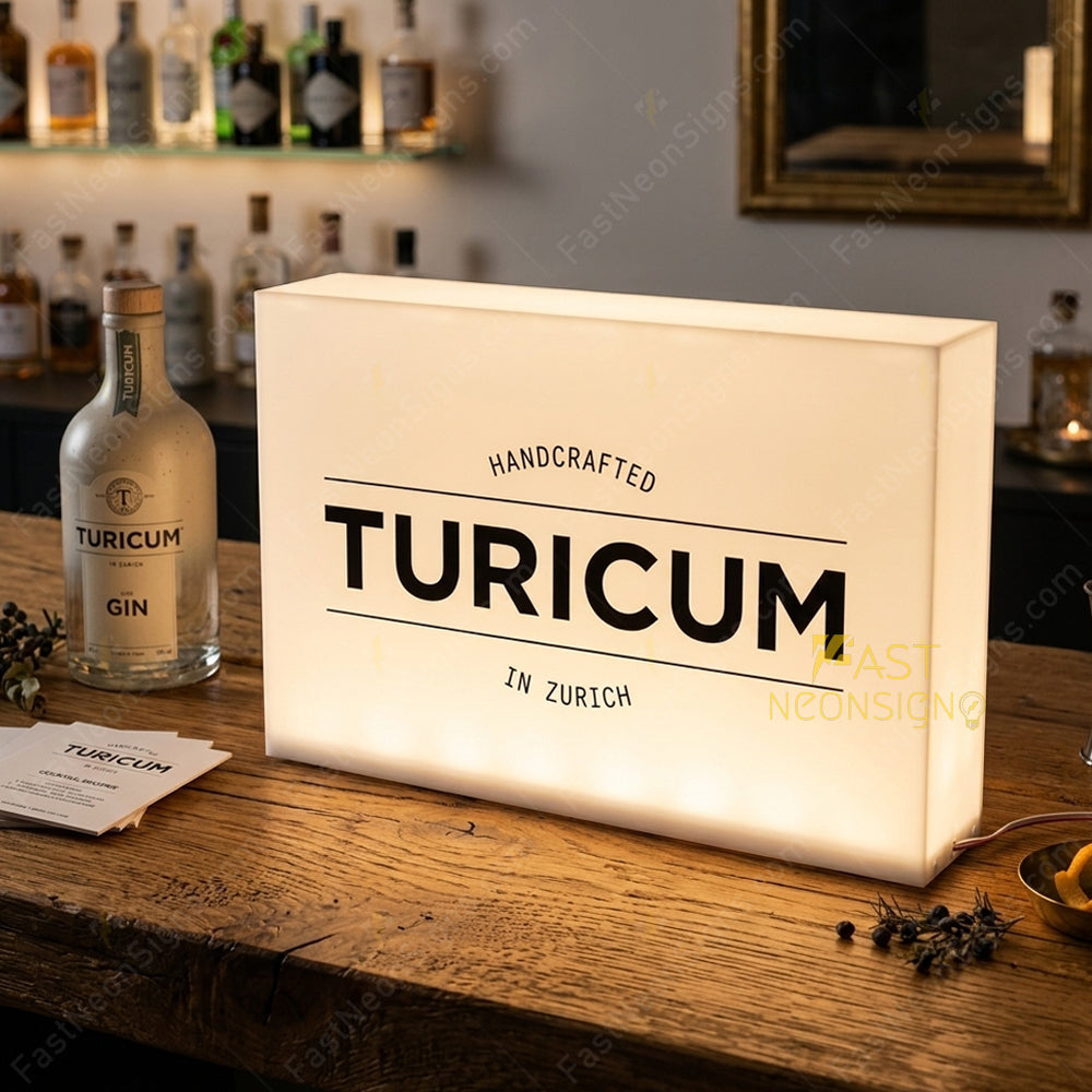 Custom Acrylic Light Box For Business Storefront, Cafe, Restaurant, Bar, Club Table