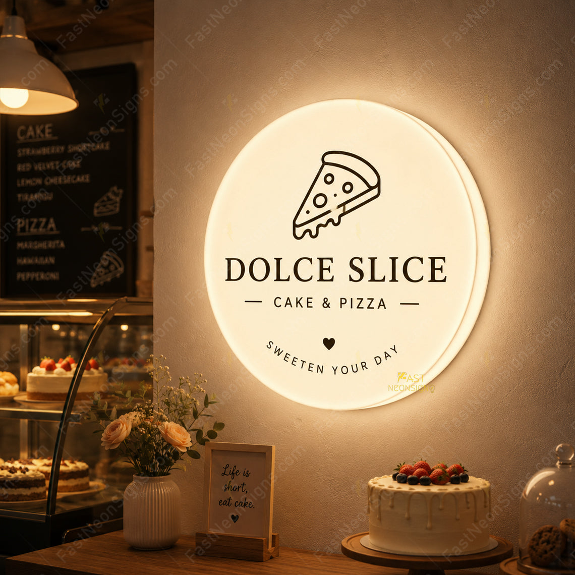 Custom Square Acrylic Light Box Sign for Ice Cream Trucks & Dessert Carts