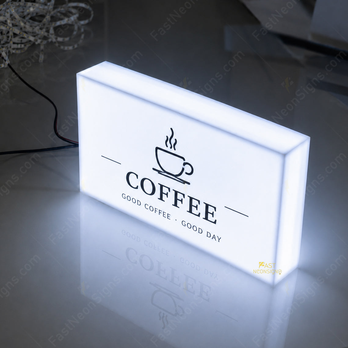 Custom Square Acrylic Light Box Sign for Ice Cream Trucks & Dessert Carts