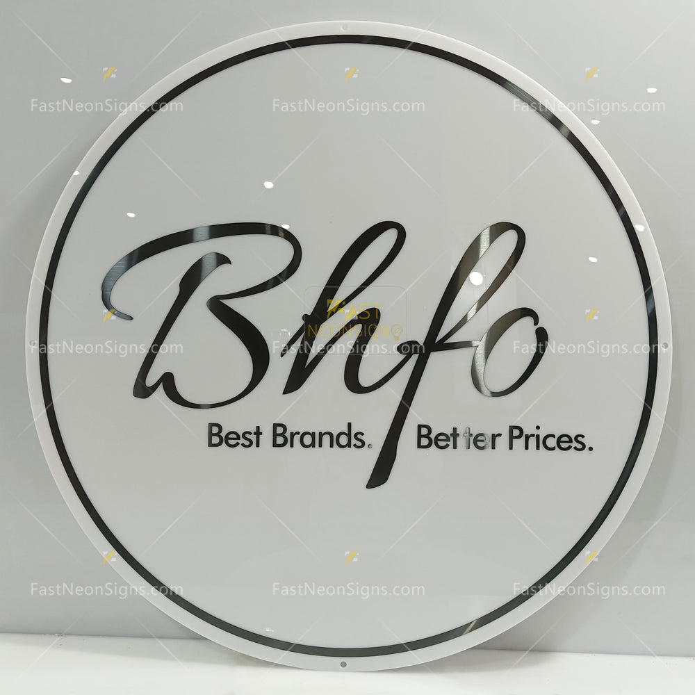 Custom Acrylic Backlit Signs - Golden Logo Acrylic Round Sign Back Lighting For Business Brand