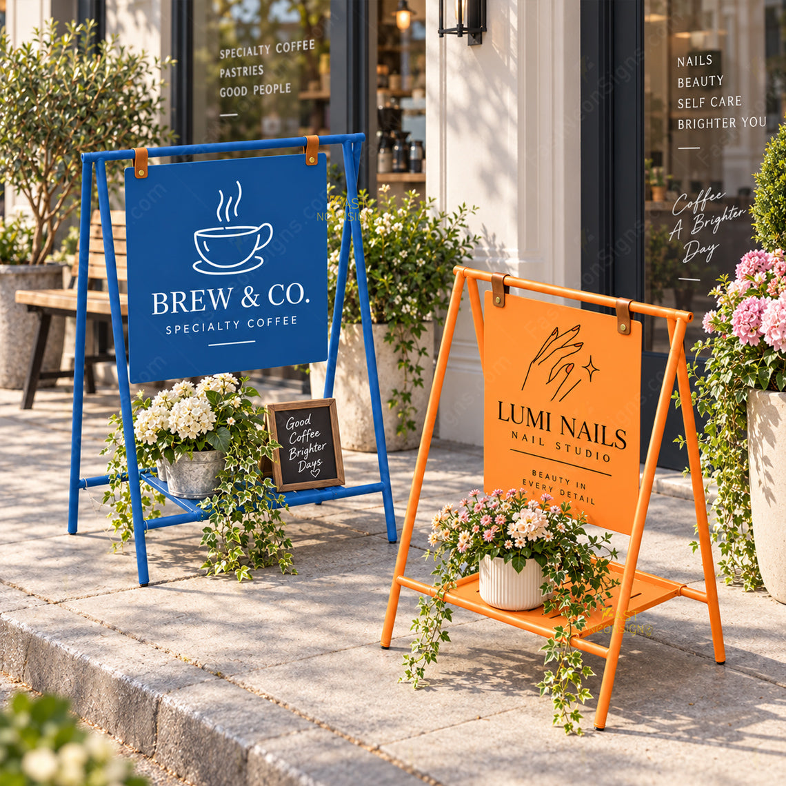 Custom Folding A-Frame Sidewalk Sign – Portable Freestanding Storefront Sign for Businesses