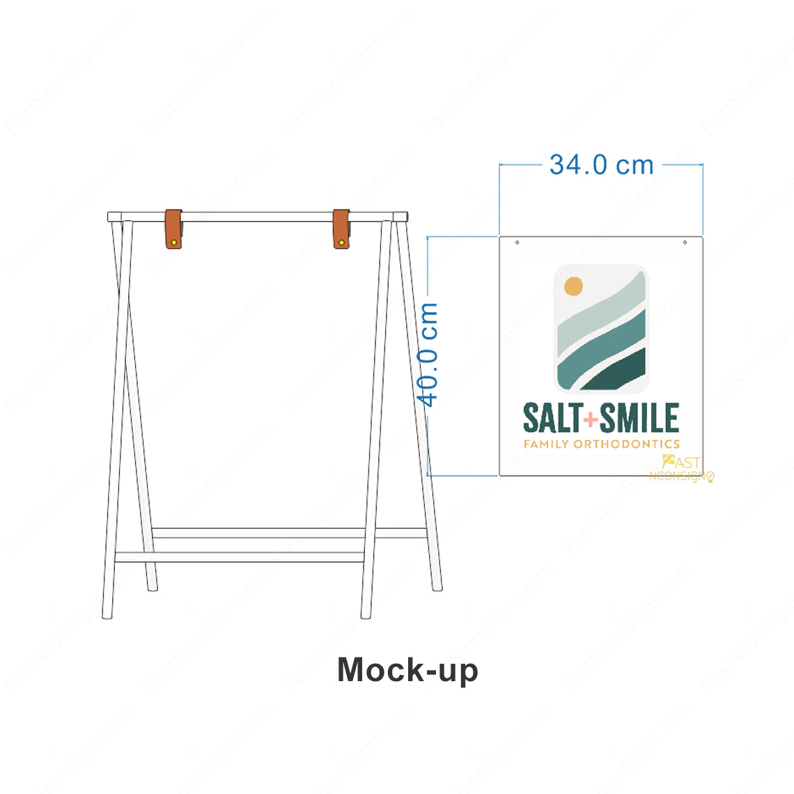 Custom Folding A-Frame Sidewalk Sign – Freestanding Storefront Sign for Cafes & Restaurants