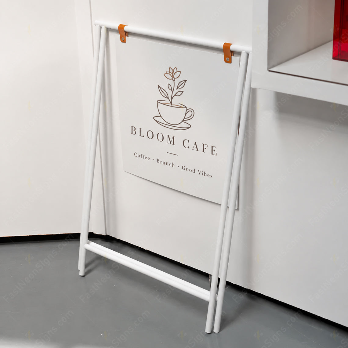 Custom Folding A-Frame Sidewalk Sign – Freestanding Storefront Sign for Cafes & Restaurants