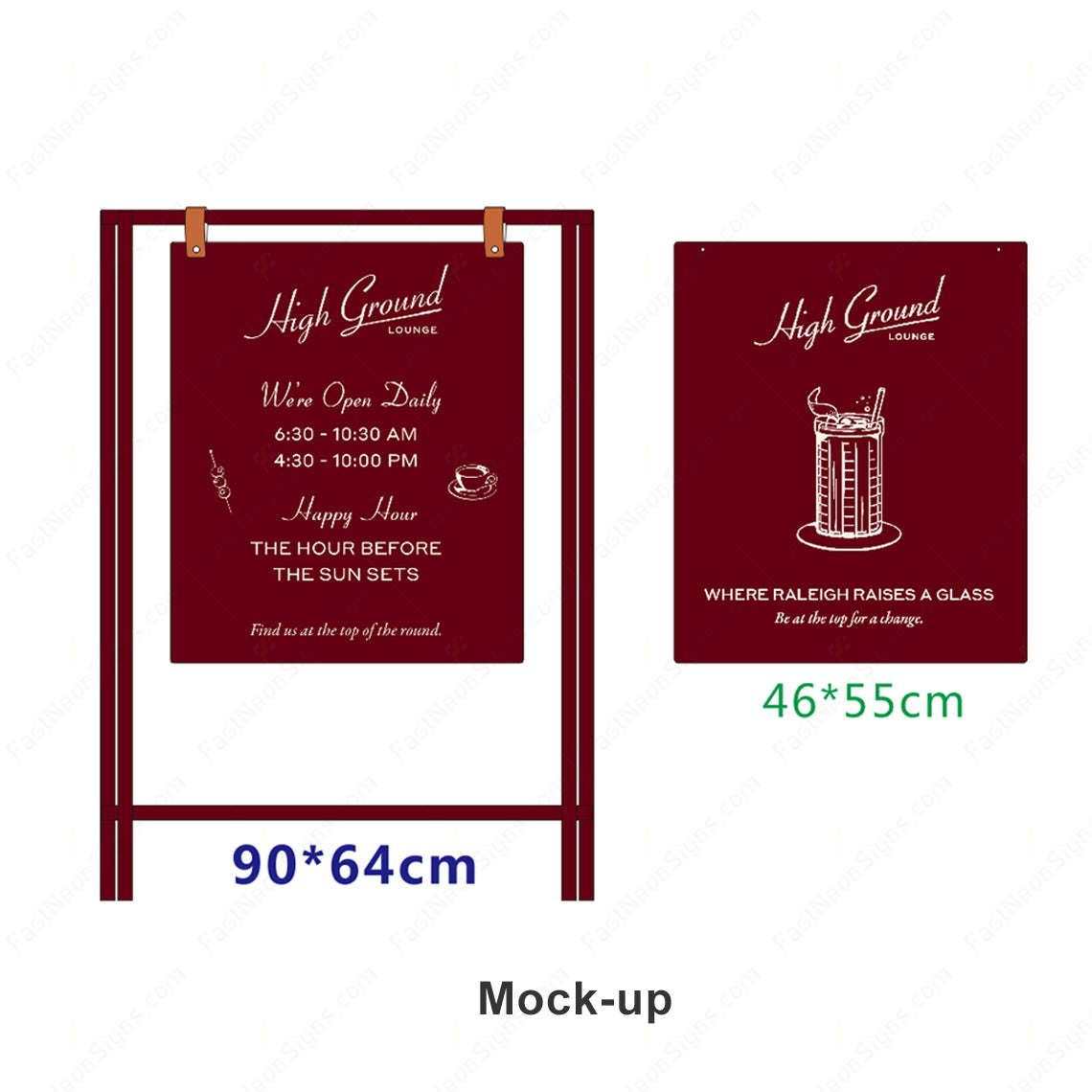 Custom Folding A-Frame Sidewalk Sign – Freestanding Storefront Sign for Cafes & Restaurants