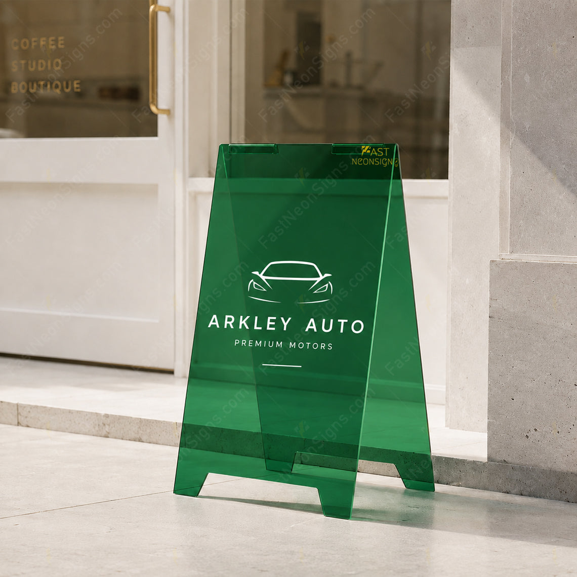 Custom Acrylic A-Frame Business Sign – Colorful Foldable Sidewalk Display with Logo