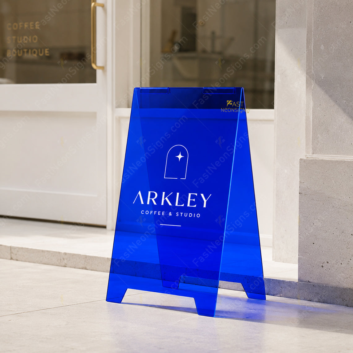 Custom Acrylic A-Frame Business Sign – Colorful Foldable Sidewalk Display with Logo
