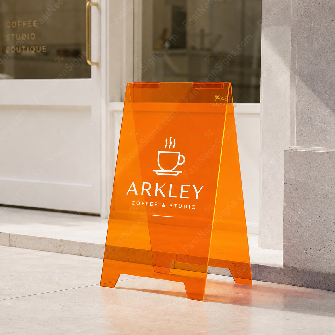 Custom Acrylic A-Frame Business Sign – Colorful Foldable Sidewalk Display with Logo