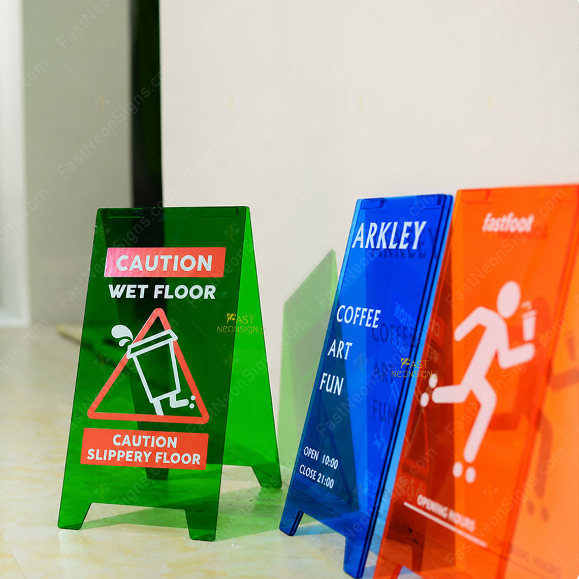 Custom Acrylic A-Frame Business Sign – Colorful Foldable Sidewalk Display with Logo