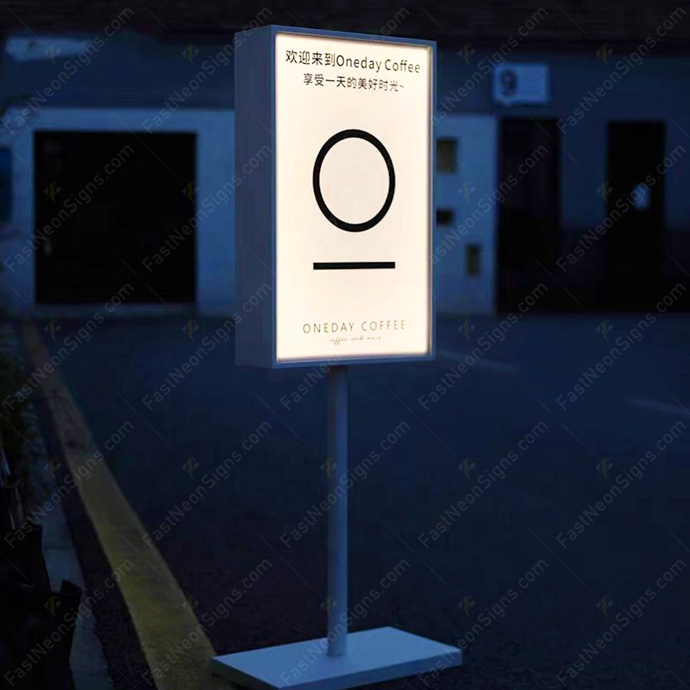 Custom Outdoor & Indoor Acrylic Light Box Sign – Freestanding LED Floor Display with Logo For Business Store
