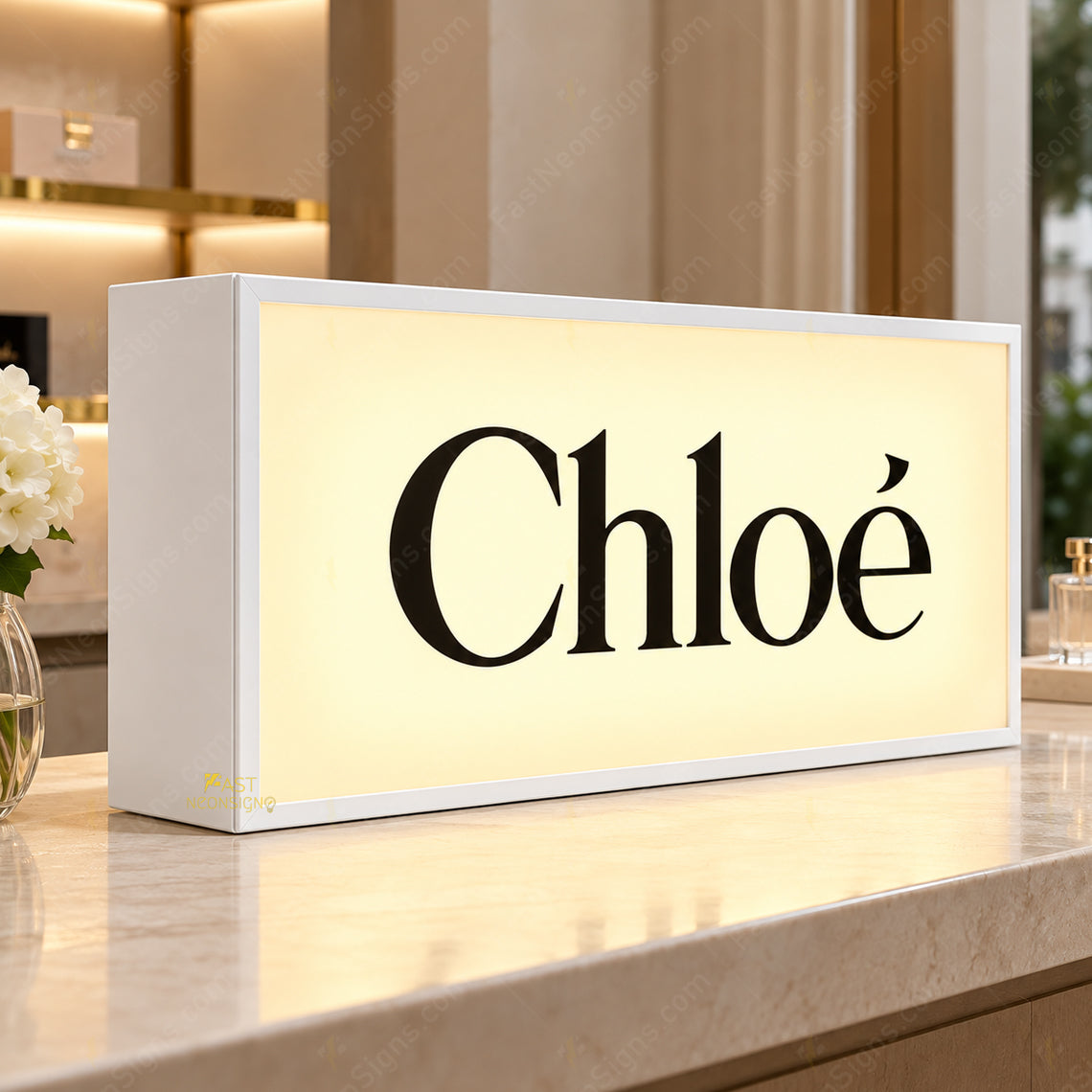 Custom Freestanding LED Light Box Sign – Acrylic Face with Metal Frame for Retail & Events