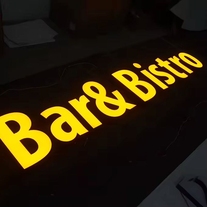 Custom 3D Metal Frontlit Sign, 3D Logo Channel Letters with Rim for Business & Storefront