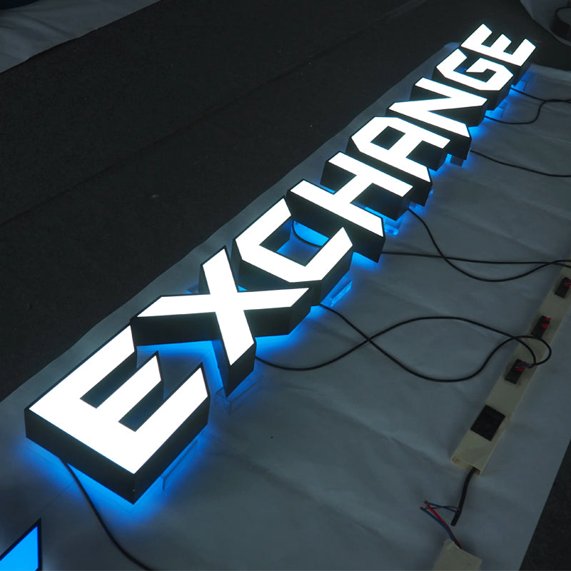 Custom 3D Metal Frontlit Sign, 3D Logo Channel Letters with Rim for Business & Storefront