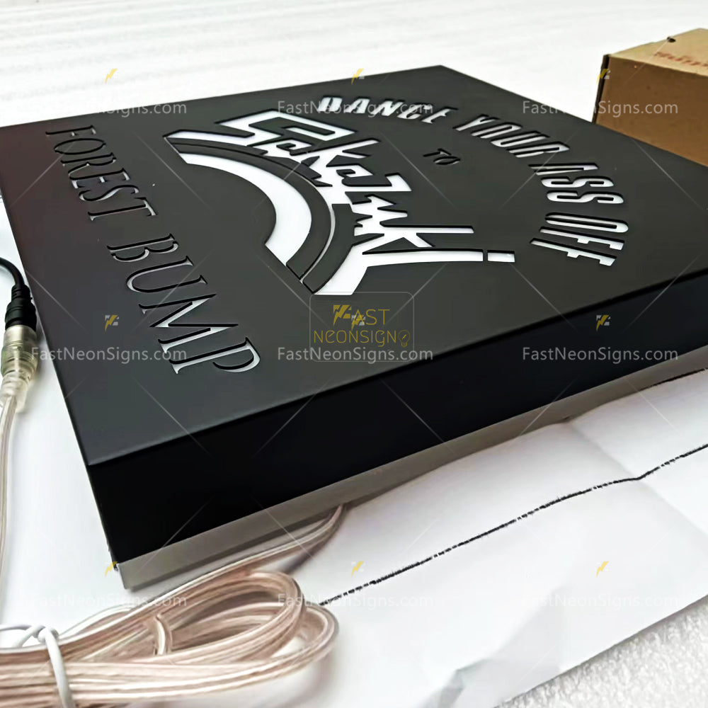 Gold Metal Light Box - Custom Luxury Metal Sign with Internal LED Lighting For Business