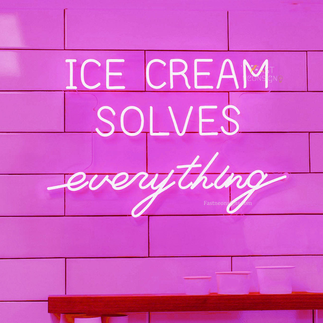 Ice Cream Solves Everything Neon Sign