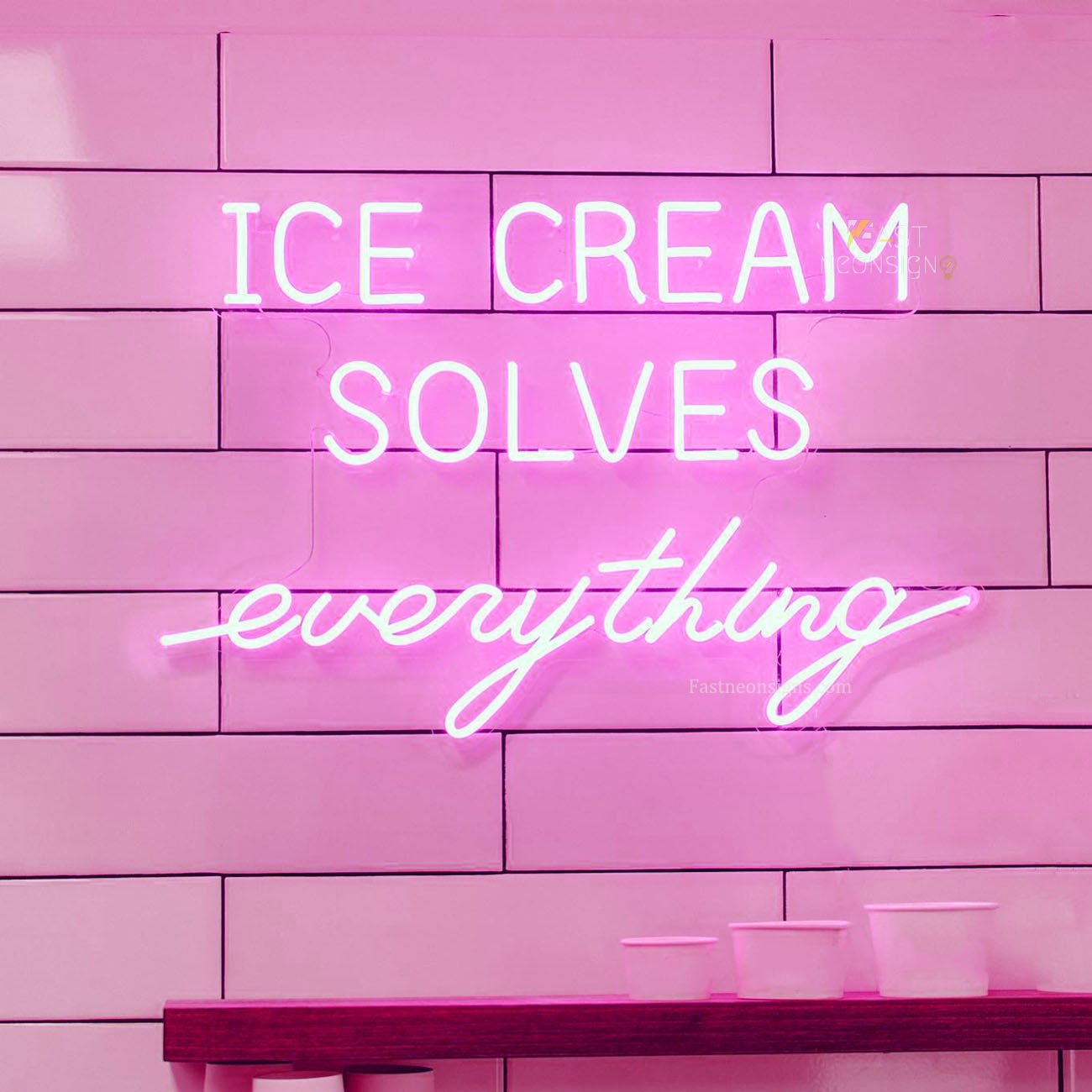 Ice Cream Solves Everything Neon Sign