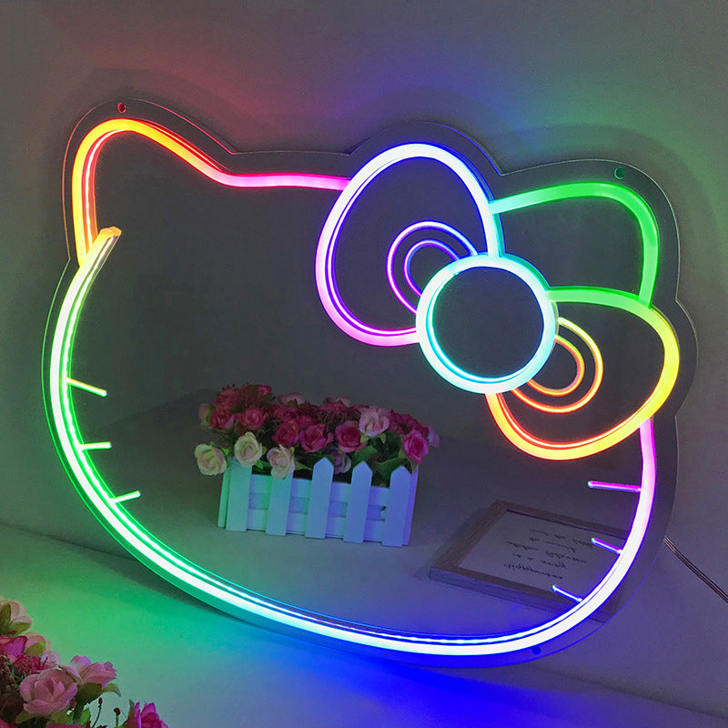 Wholesales Light Sign Colorful Kitty Mirror - LED Neon Sign Mirror