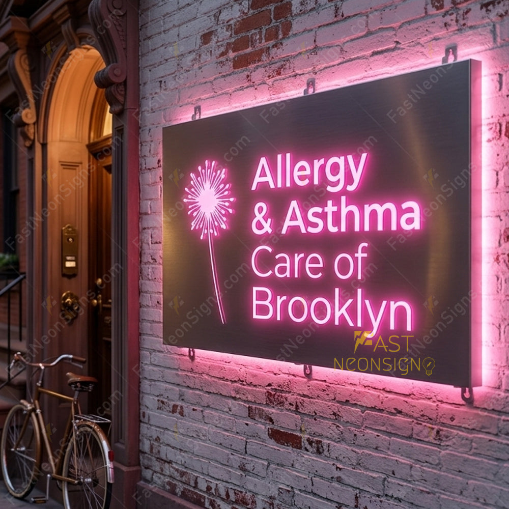 Custom Stainless Steel Backlit Signage – Brushed Metal Logo Light Box for Medical & Professional Clinics