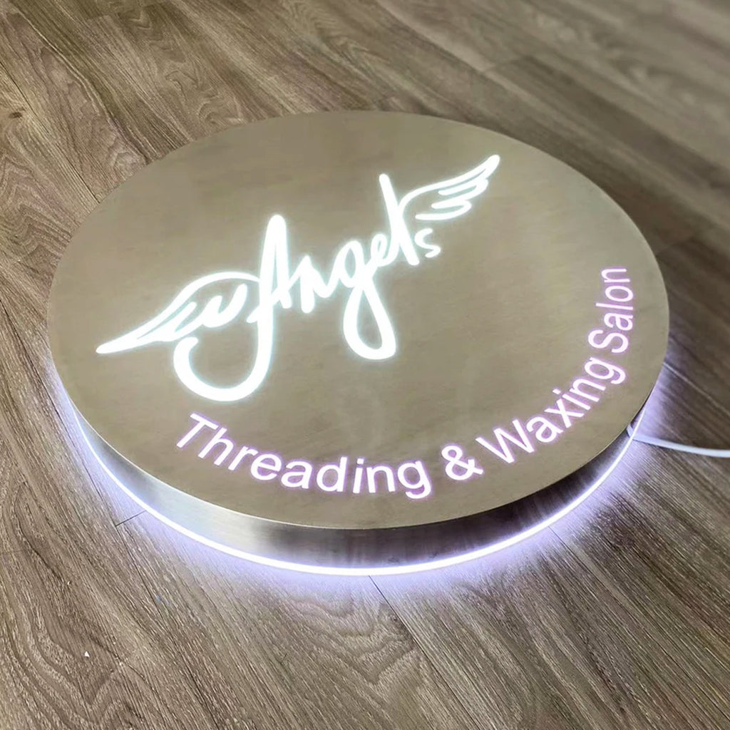 Personalized Black Metal Backlit Sign Custom Light Box Sign for Store ...