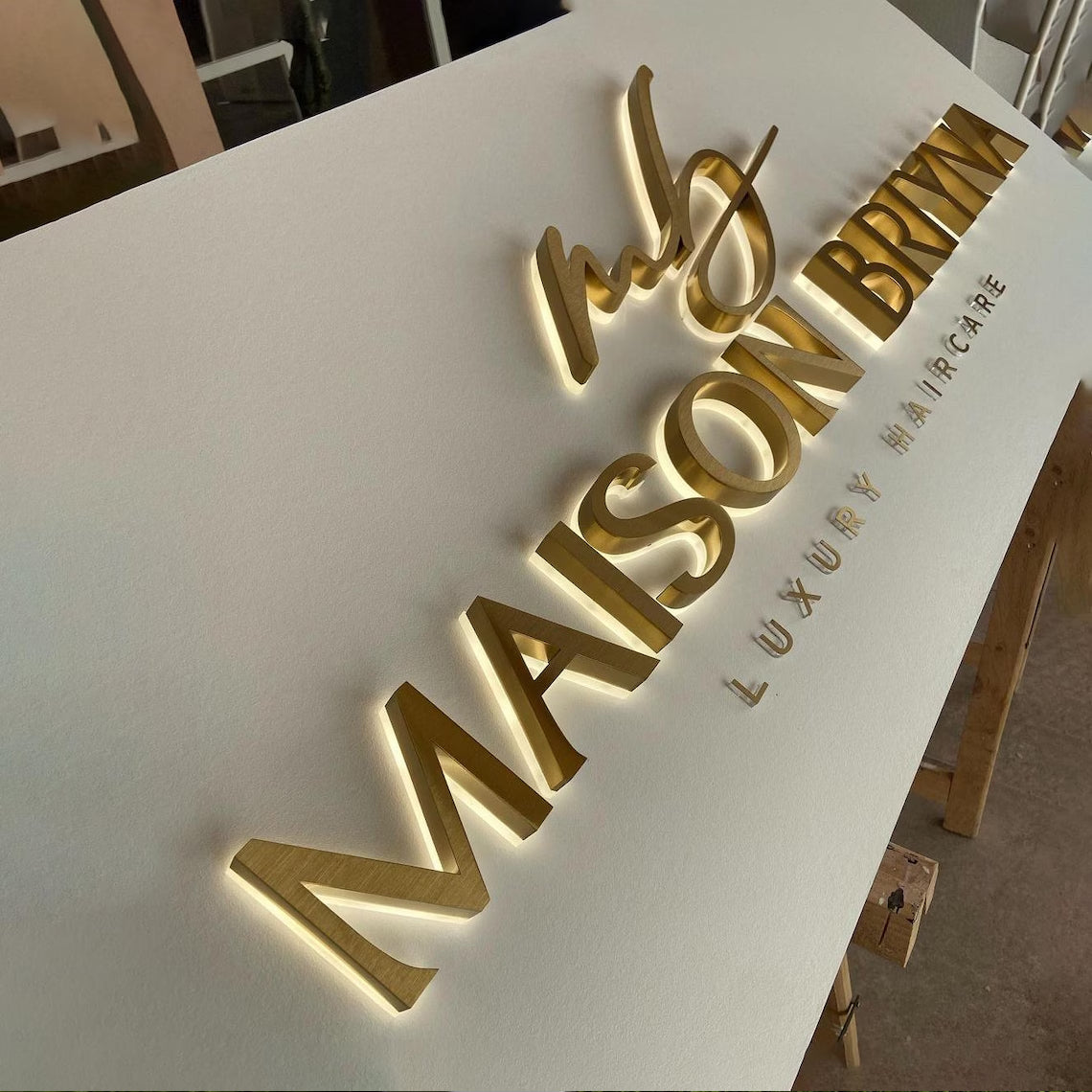 Custom 3D Metal Backlit Sign, 3D Logo Business Signs, LED Light Box Backlit For Office, Store Front