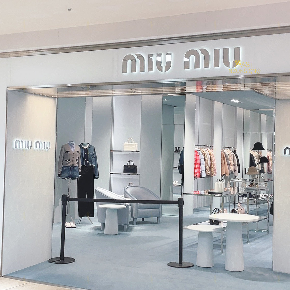 Custom 3D Metal Backlit Sign, Steel Logo Sign Mirror Silver Metal Letter For Business, Beauty Salons, Express