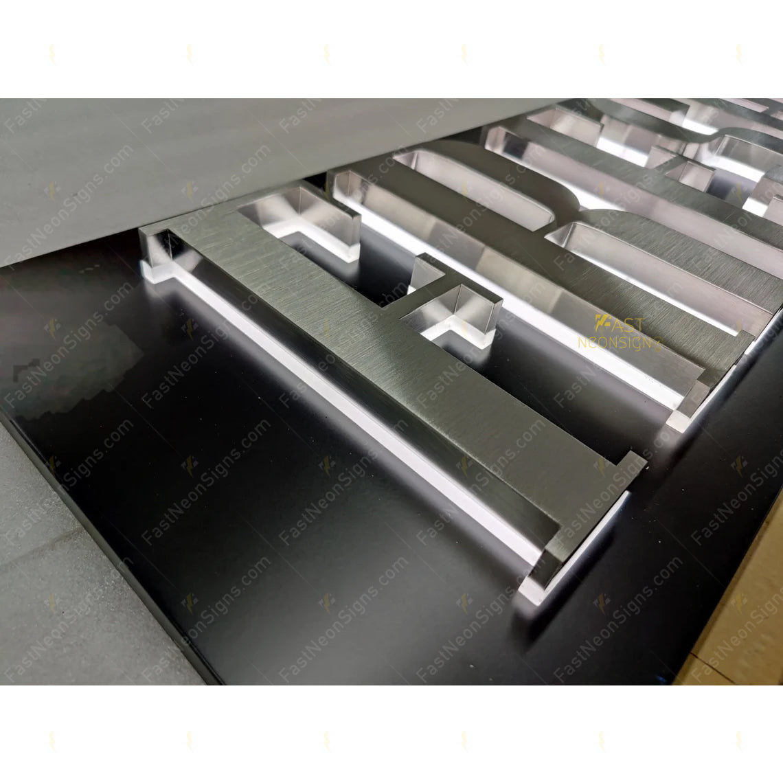 Custom Backlit Metal Channel Letter Sign with Metal Back Panel for Business | Premium LED Illuminated Storefront & Interior Wall Sign