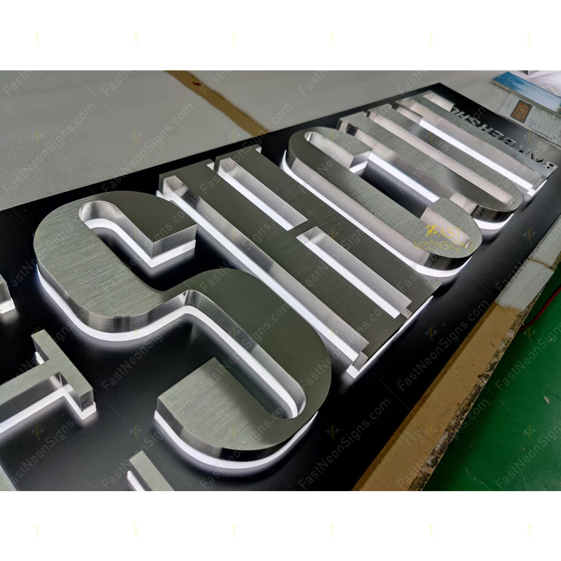 Custom Backlit Metal Channel Letter Sign with Metal Back Panel for Business | Premium LED Illuminated Storefront & Interior Wall Sign