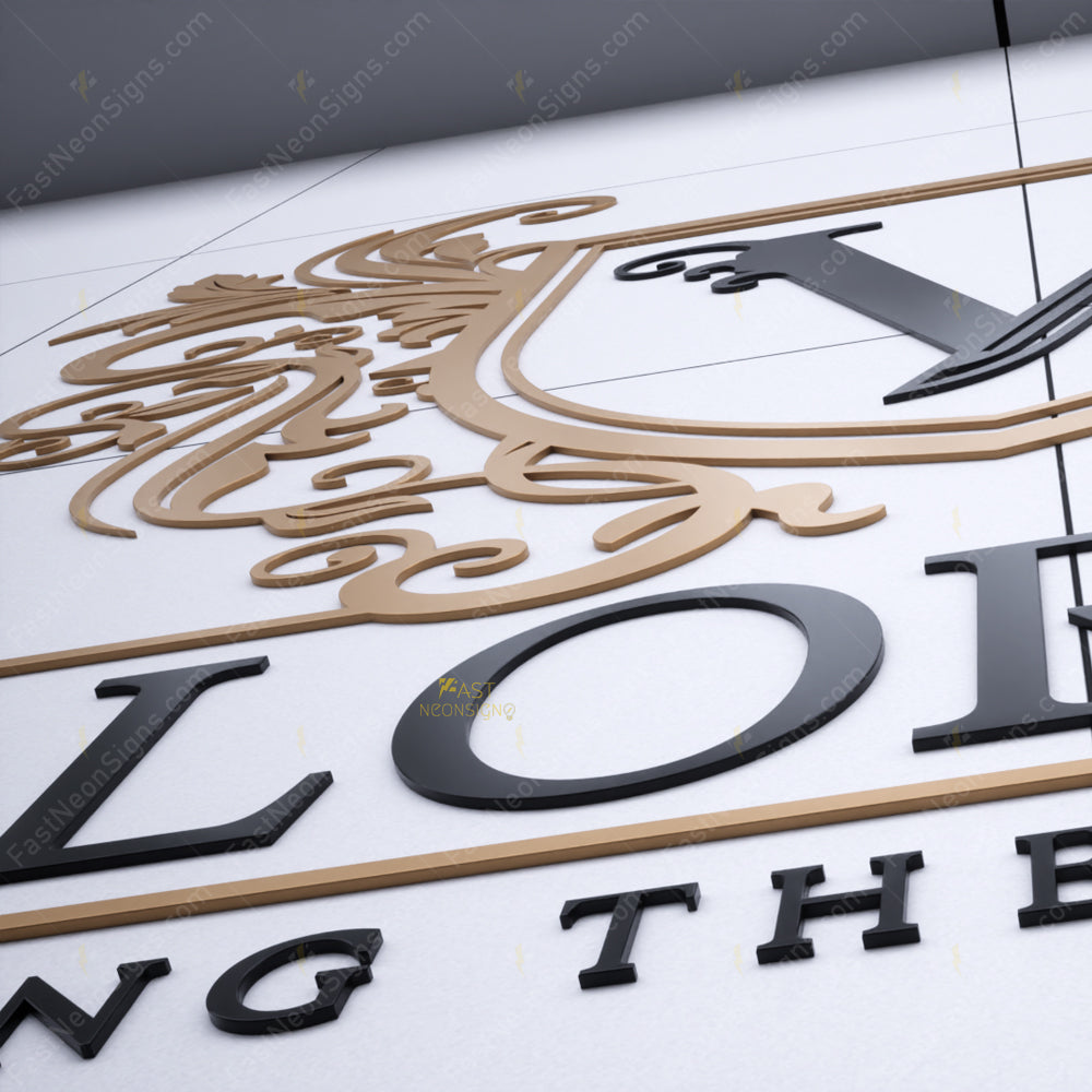 Custom Metal Cut Letters - 3D Painted Stainless Steel Logo Sign for Dental & Medical Office Wall Decor