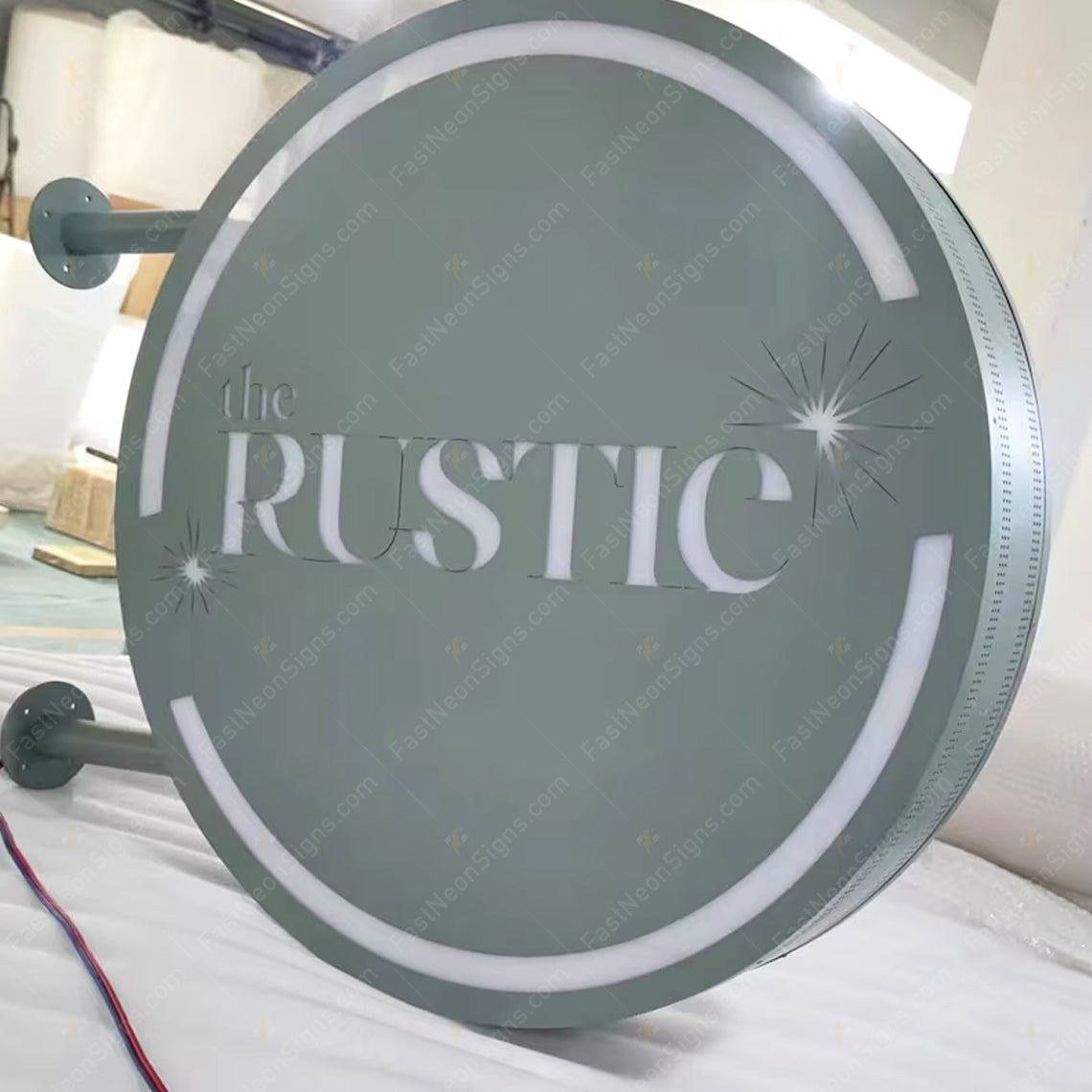 Luxury Double-Sided Hanging LED Lightbox Sign with Metal Bracket | Outdoor Commercial Storefront Branding