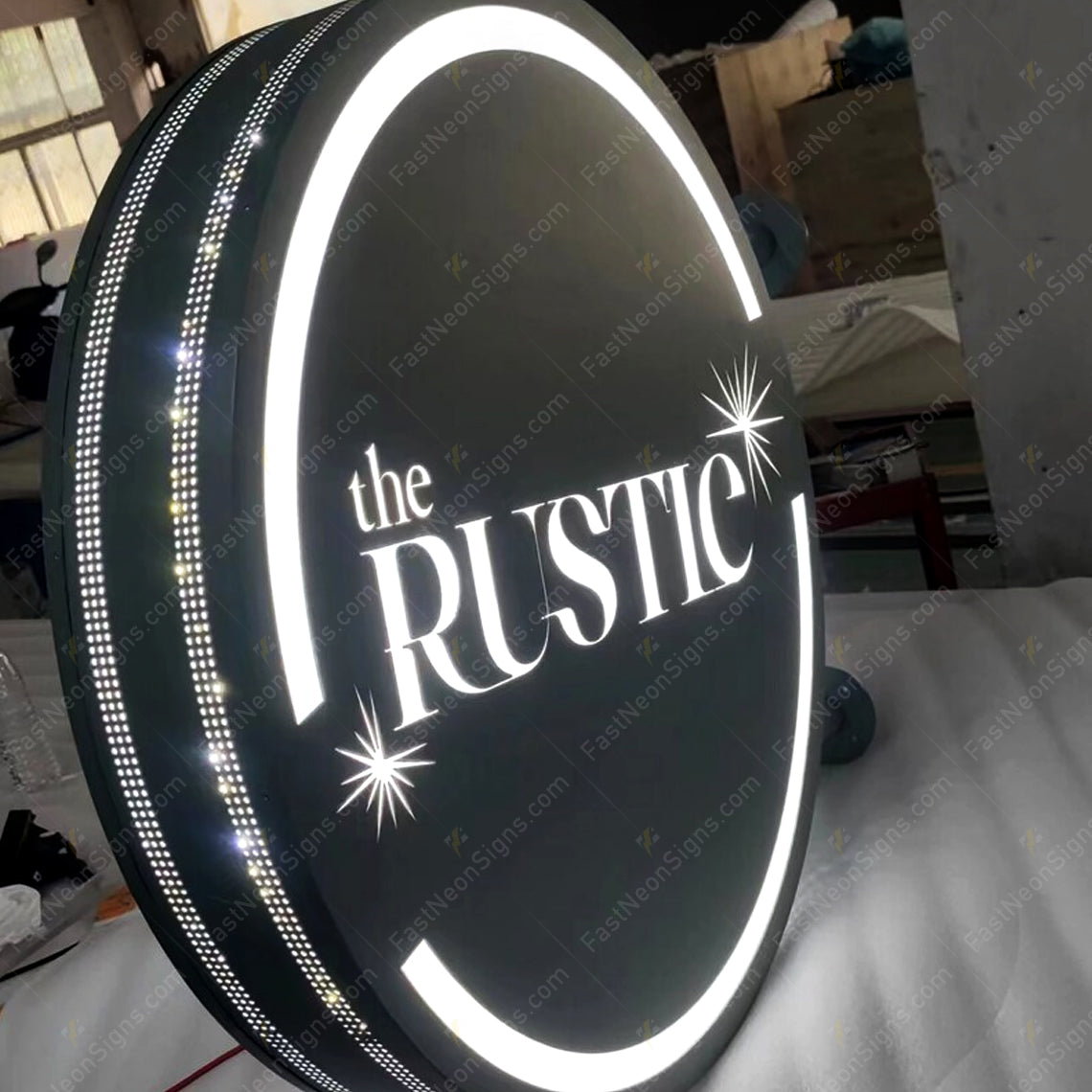 Luxury Double-Sided Hanging LED Lightbox Sign with Metal Bracket | Outdoor Commercial Storefront Branding