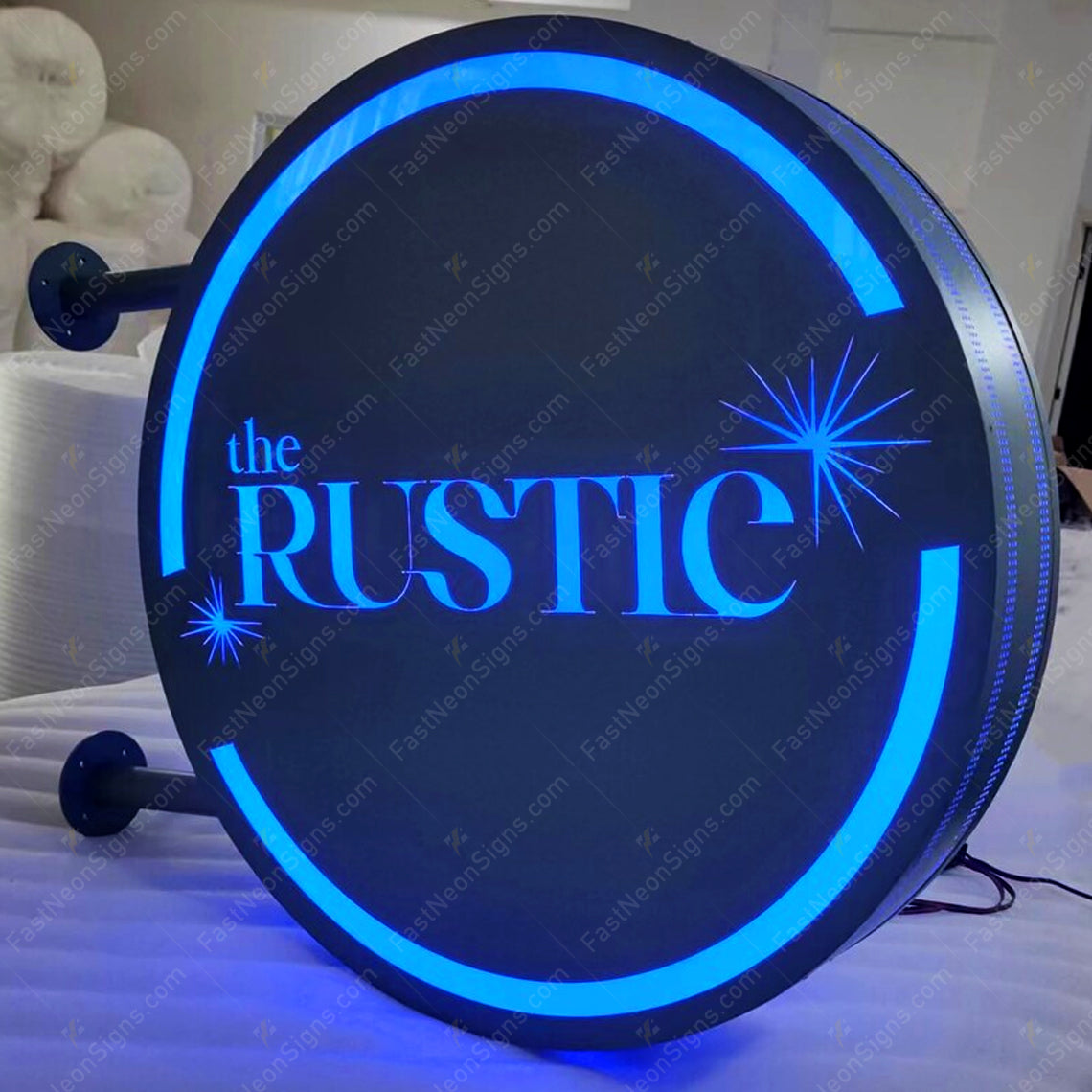 Luxury Double-Sided Hanging LED Lightbox Sign with Metal Bracket | Outdoor Commercial Storefront Branding