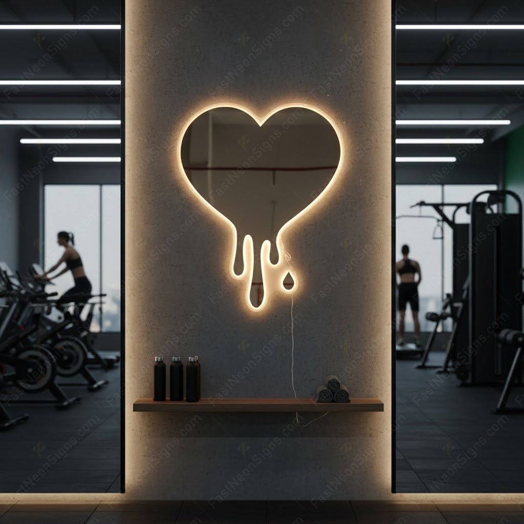 Gold Mirror Acrylic LED Neon Backlit Sign – Luxury Wall Decor for Beauty & Wellness Spaces