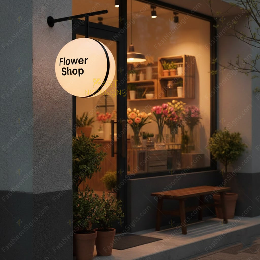 Custom Outdoor Round Light Box Sign – Illuminated Advertising Sign for Restaurants, Cafés, Bistro, Bakery