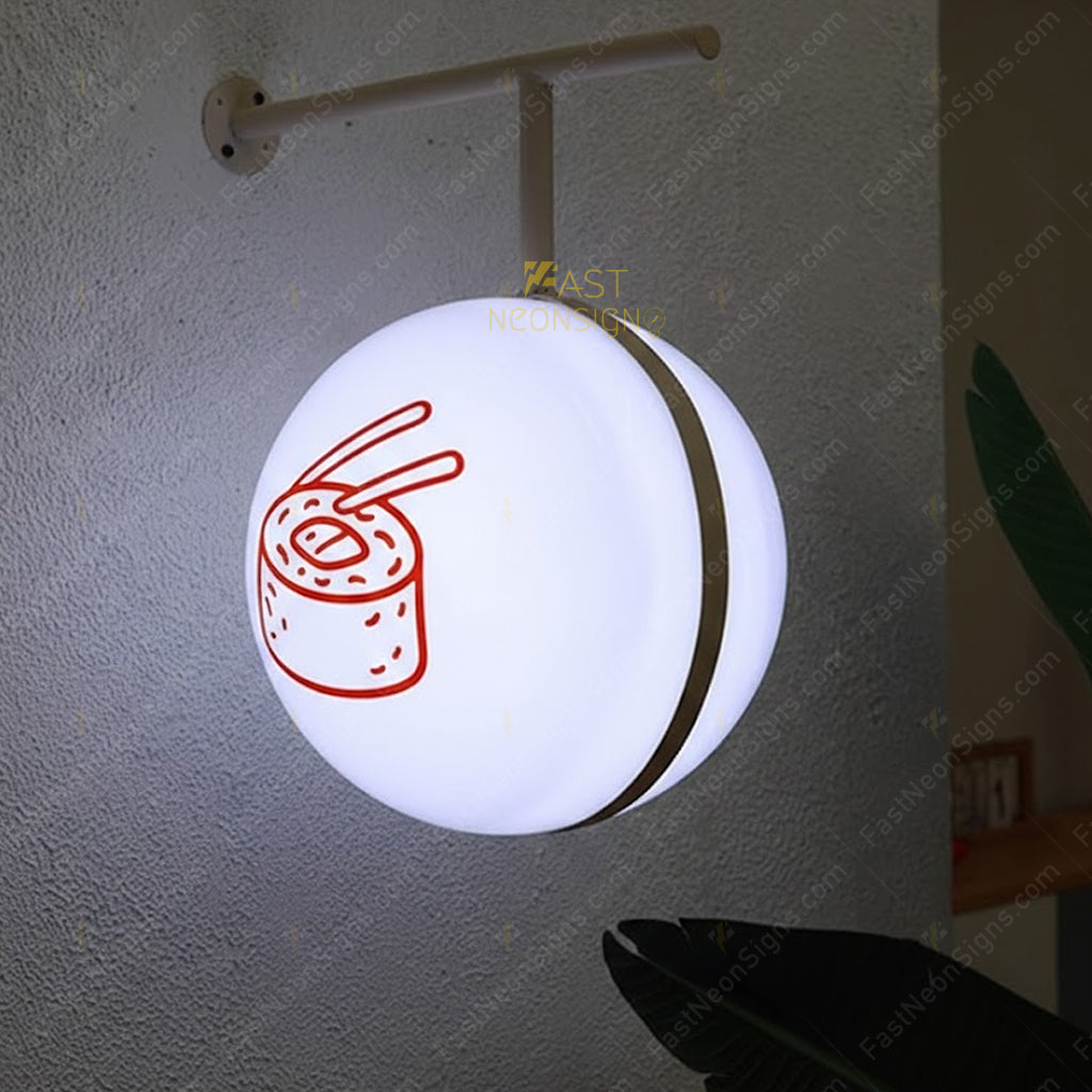 Custom Outdoor Round Light Box Sign – Illuminated Advertising Sign for Restaurants, Cafés, Bistro, Bakery