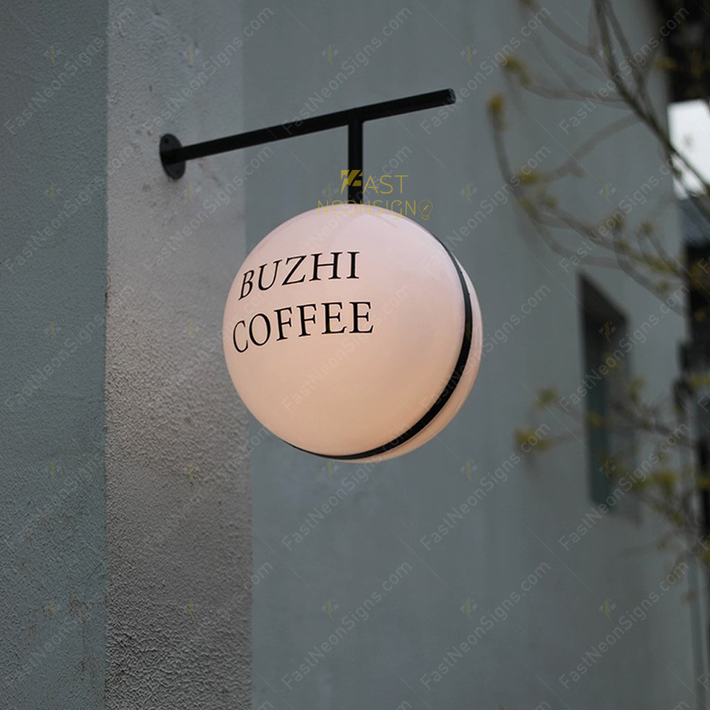 Custom Outdoor Round Light Box Sign – Illuminated Advertising Sign for Restaurants, Cafés, Bistro, Bakery