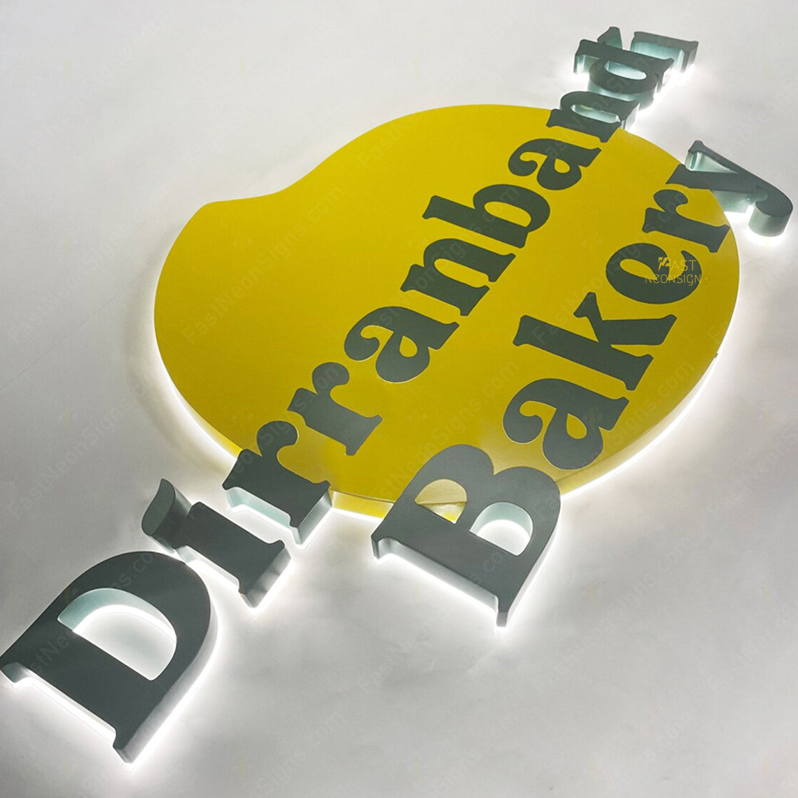Custom Painted Metal Backlit Letters Sign – Colorful 3D LED Logo Signage for Storefront & Reception
