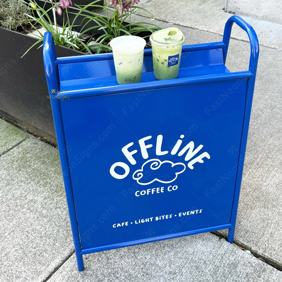 Custom A-Frame Sidewalk Sign – Outdoor Metal Display Board for Cafes, Restaurants, Boutiques & Small Businesses