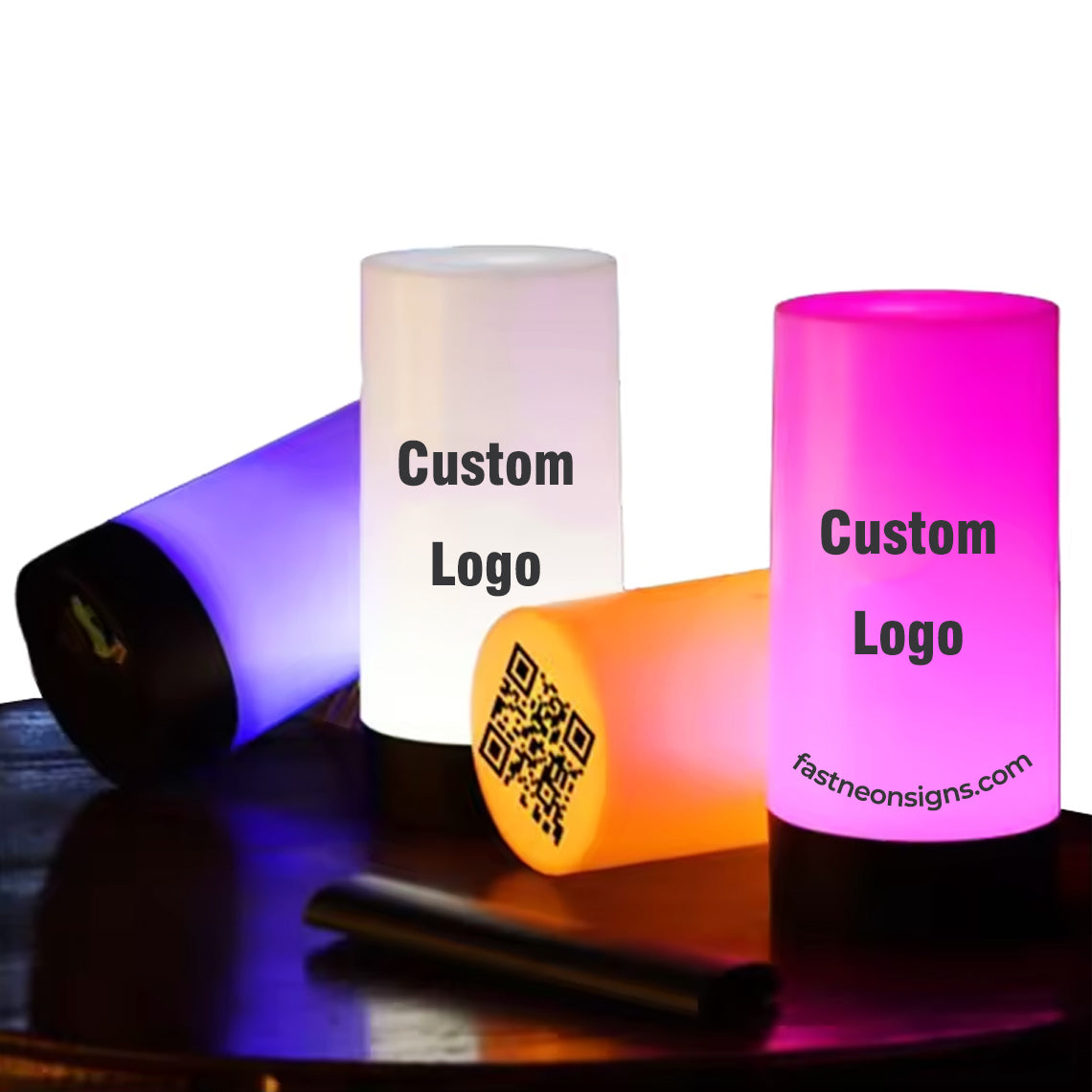 Custom Bar Night Table Lamp Party Column Shape Rechargeable Table Lamp Promotion Night Lamp with Logo