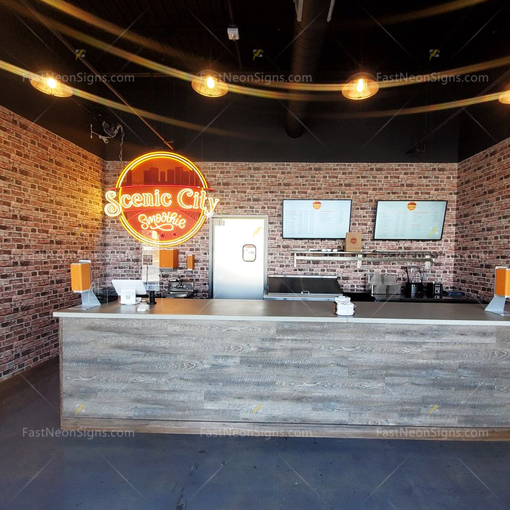 Custom UV Printing Brand Neon Signs, Business Logo Image Neon for Coffee Roaster, Bubble Tea Bar, Juice Bars & Smoothies, Ice Cream Shop